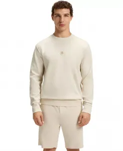 Мужской махровый свитшот из хлопковой смеси с монограммой Hugo Boss, белый