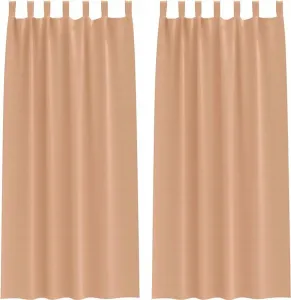 Плотные шторы с кольцами, 2 шт., светло-коричневые, 260 x 140 см vidaXL