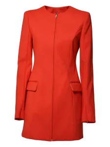 Мини-платье с молнией и накладными карманами Msgm, красный