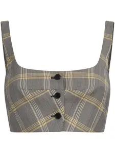 Укороченный топ из смесовой вирджинской шерсти Marni, серый