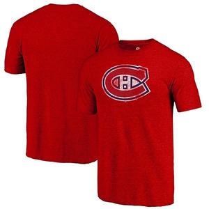 Мужская красная футболка montreal canadiens трикотаж distressed Unbranded