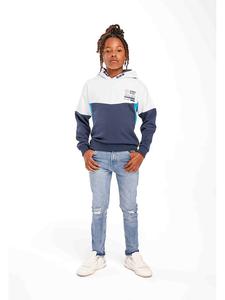 Minoti Худи бело-темно-синего цвета