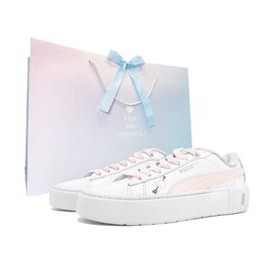 PUMA Smash Platform Pink Ink Arrow Heart устойчивые к истиранию низкие кеды для скейтбординга унисекс розовый белый