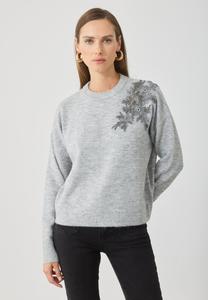 Джемпер Anna Field JUMPER WITH SHHOULDER EMBROIDERY, Mid Grey Melange/Mottled Grey