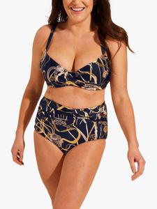 Бюстгальтер Laguna Foil с высоким поясом Seaspray, Dark Blue