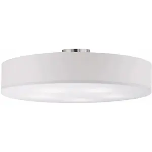 Потолочный светильник TRIO Hotel E27, 1 шт., Ø 65 см с тканевым абажуром, лампочка заменяемая Trio Leuchten, белый