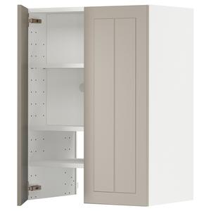 Верхний модуль extr hood w shlf/door, white/Stensund beige, 60x80 cm, Metod IKEA