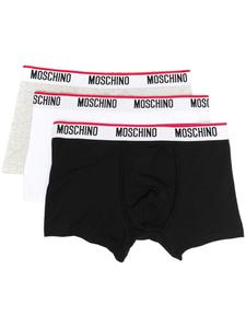Moschino комплект из трех пар боксеров с логотипом, белый