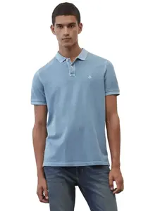 Рубашка-поло Marc O'Polo с изящной вышивкой логотипа, синий