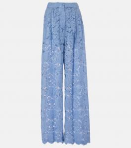 Кружевные брюки широкого кроя Dolce&Gabbana, цвет glicine viola chiari