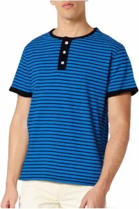 Мужская полосатая футболка Henley с коротким рукавом