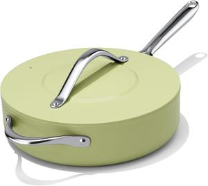 Сковорода CookinCraze керамическая с антипригарным покрытием и крышкой глубокая 4,3 л, 28 см, зеленый