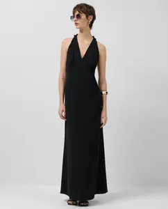 Платье с запахом на шее из крепа Roberto Verino, черный