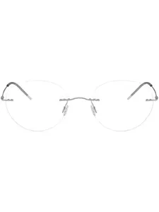 Очки в круглой безободковой оправе Giorgio Armani, серебристый