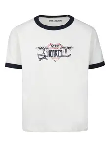 Футболка с графичным принтом Zadig & Voltaire Kids, белый
