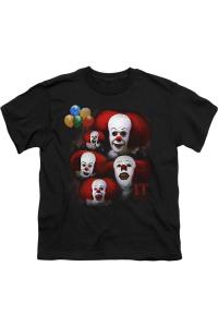 Футболка с коротким рукавом "Множество лиц Пеннивайза" 1990 Gildan, черный