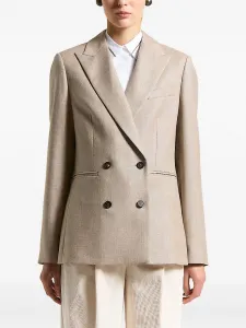 Однобортный блейзер в ломаную клетку Peserico, нейтральный