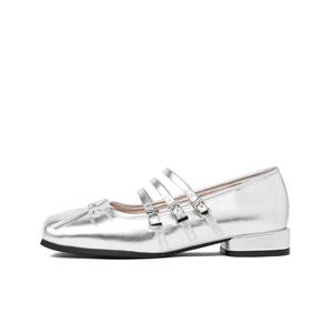 Туфли Мэри Джейн женские JOSINY, Silver (Heel Height 2.5Cm)
