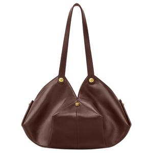 VERSACE Женская коричневая наплечная сумка Protea из овчины