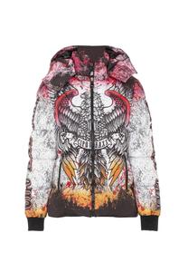Зимняя куртка с ярким принтом по всей поверхности CIPO & BAXX, экрю