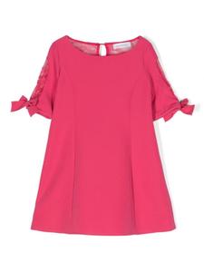 Monnalisa платье с цветочным кружевом, розовый