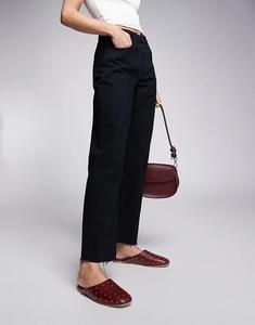 Мюли Camille на плоской подошве с заклепками винного цвета Public Desire