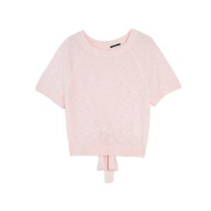 ELLE Тонкий вязаный свитер с круглым вырезом для женщин в розовом цвете