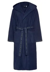 Мужской халат Bruno Banani "Дэнни" (1 шт.), с полосками с логотипом, мужской халат из 100% хлопка, S-4XL, цвет морской волны