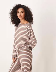 Асимметричный свободный топ-комбинезон с открытыми плечами коричневого цвета Asos Design