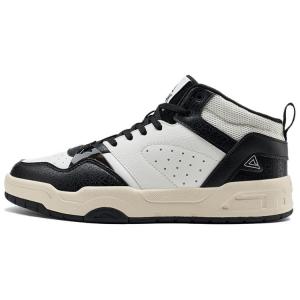 Peak Износостойкие, нескользящие, средней высоты, мужские скейтбордические кроссовки, черный с белым