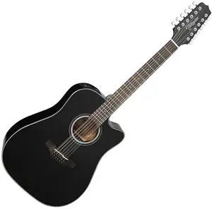 Акустическая электрогитара Takamine GD30CE-12BLK Dreadnought, глянцевый черный