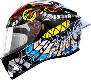 Шлем мотоциклетный Ruanlov, черный / белый