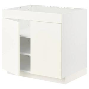 Базовая кабина с плитой/ящиком/полками/2 дверцами METOD IKEA, 80x60x70 см, цвет white/vallstena white