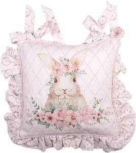 Clayre & Eef Чехол на подушку стула 40х40 см Бежево-Розовый Хлопковые Бабочки Clayre&Eef