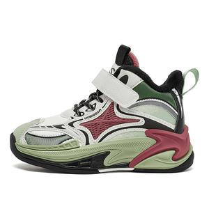 Детские баскетбольные кроссовки средней высоты с противоскользящим и износостойким отскоком, водостойкие HOBIBEAR, бежевый/красный