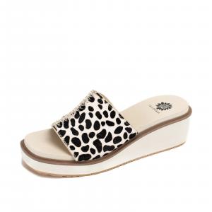 Женские босоножки на танкетке с леопардовым принтом цвета слоновой кости и черным леопардовым принтом Yellow Box Alley Slide GAL1087 Yellow Box, белый