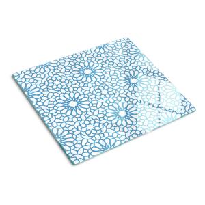 Стеклянная тарелка 60х52 см с восточным узором TULUP, синий