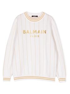 Balmain Kids джемпер с логотипом, нейтральный цвет