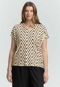 Футболка с принтом PLUS SIZE MIT V-AUSSCHNITT TOM TAILOR, бежевый