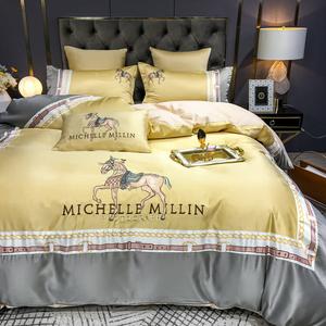 FUANNA Комплект постельного белья 4 предмета, 200x200 см, простыня, пододеяльник, 2 наволочки, цвет серый