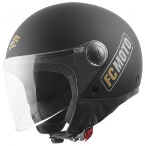 FC-Moto square-rs jet helmet, Black Matt/Gold