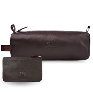 Набор косметичка из коричневой кожи и футляр для ключей из натуральной кожи ZUP-120-BR Paolo Peruzzi