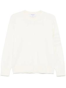Thom Browne свитер с круглым вырезом и полосками 4-Bar, белый