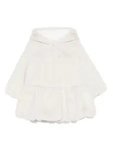 Пальто с капюшоном и оборками Le Bebé Enfant, бежевый