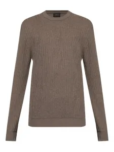 Свитер фактурной вязки Brioni, коричневый