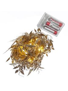 Marelida Светодиодная гирлянда из проволоки с мерцающими листьями, 30 светодиодов, длина: 150 см, золотистый цвет