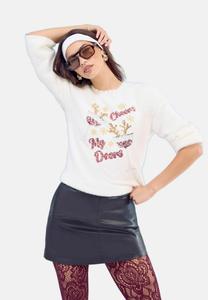 Джемпер Lipsy Jumper, Ivory Slogan/White