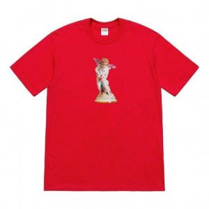 Футболка ss19 cupid tee red angel printing short sleeve Supreme, красный