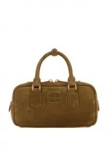 Замшевая сумка-тоут Arcadie MIU MIU, зеленый