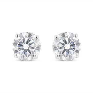 Серьги-гвоздики из стерлингового серебра 925 пробы с черными бриллиантами круглой огранки 1,5 карата в оправе с винтовыми зажимами Haus Of Brilliance, белый